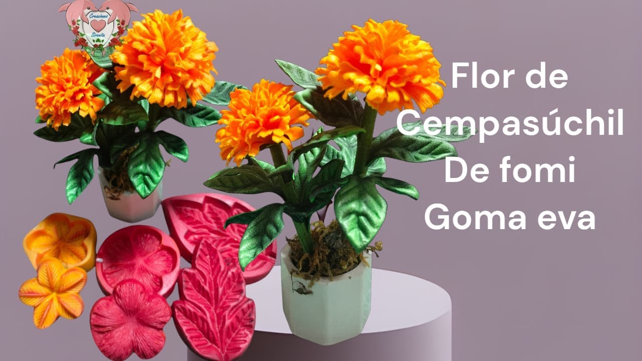❤️#diy flor de cempasúchil realista de fomi/goma eva ❤️con moldes de resina ANNSER ❤️