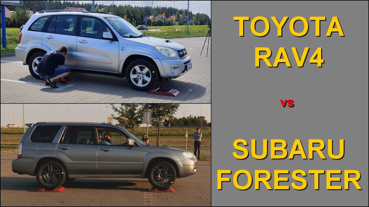 SLIP TEST - Toyota RAV4 II ESP vs Subaru Forester - @4x4.tests.on.rollers