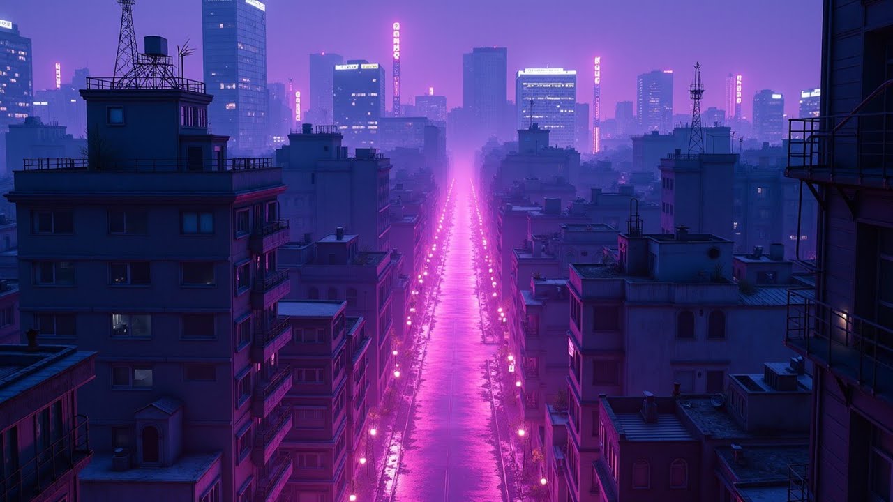 Lofi Rain Cityscape ☔ Chill Japanese Hip Hop Beats - Неоновая Ночь для Учебы и Отдыха