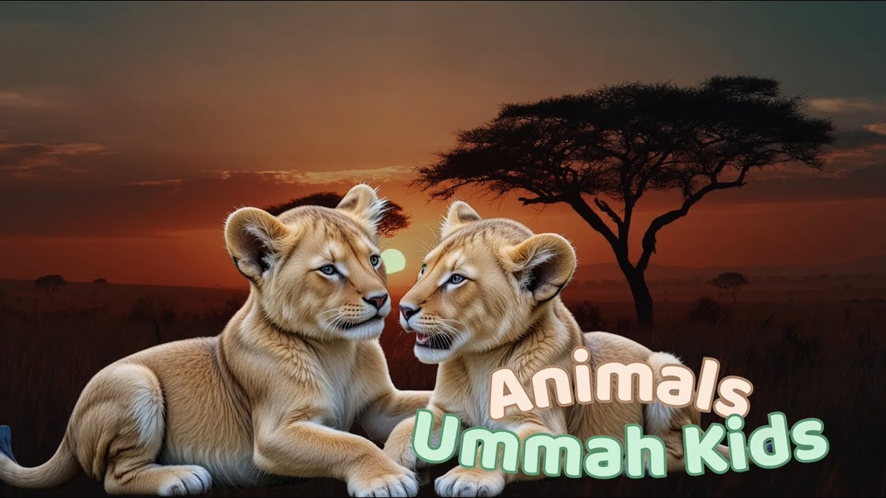 Bébés lionceaux trop mignons pour bébés musulmans, font la sieste avec leur maman, sans musique