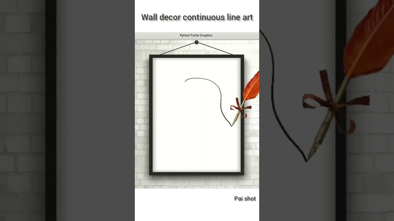 Wall decor continuous line art using turtle #shorts #creative #satisfyingart