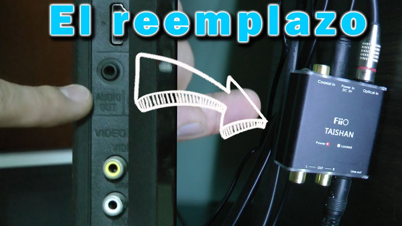 Convertidor de audio digital a anal&oacute;gico conectado al televisor