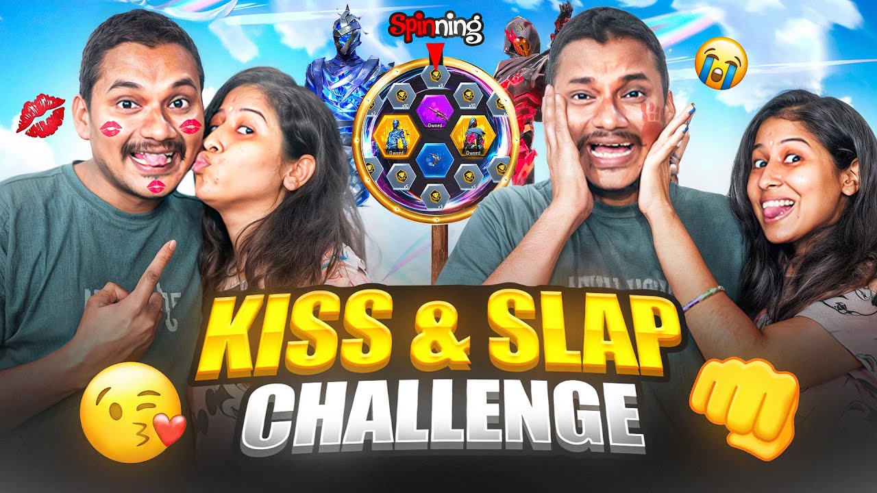 💋KISS or SLAP👊 CHALLENGE😅 - Chance Dorikindi 👊🤣 - Free Fire Telugu Couple