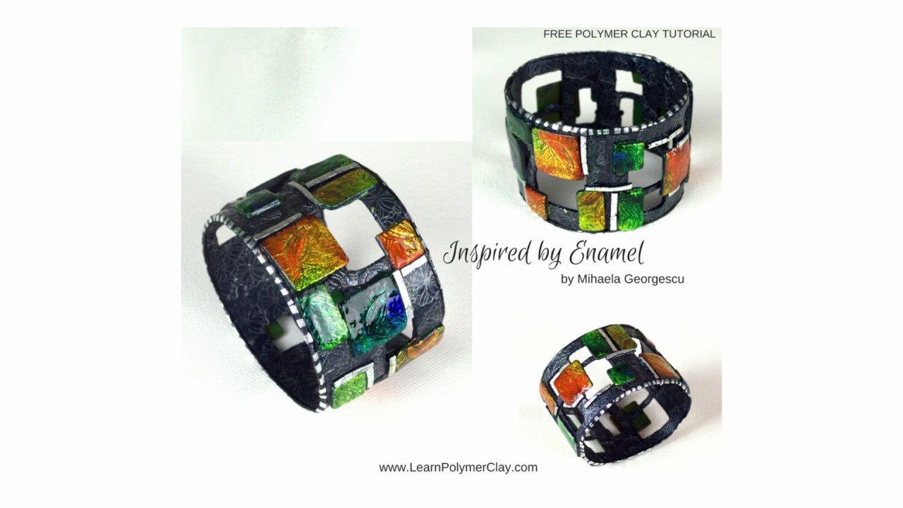 Easy FAUX ENAMEL Cuff with Alcohol inks and Metal Leaf