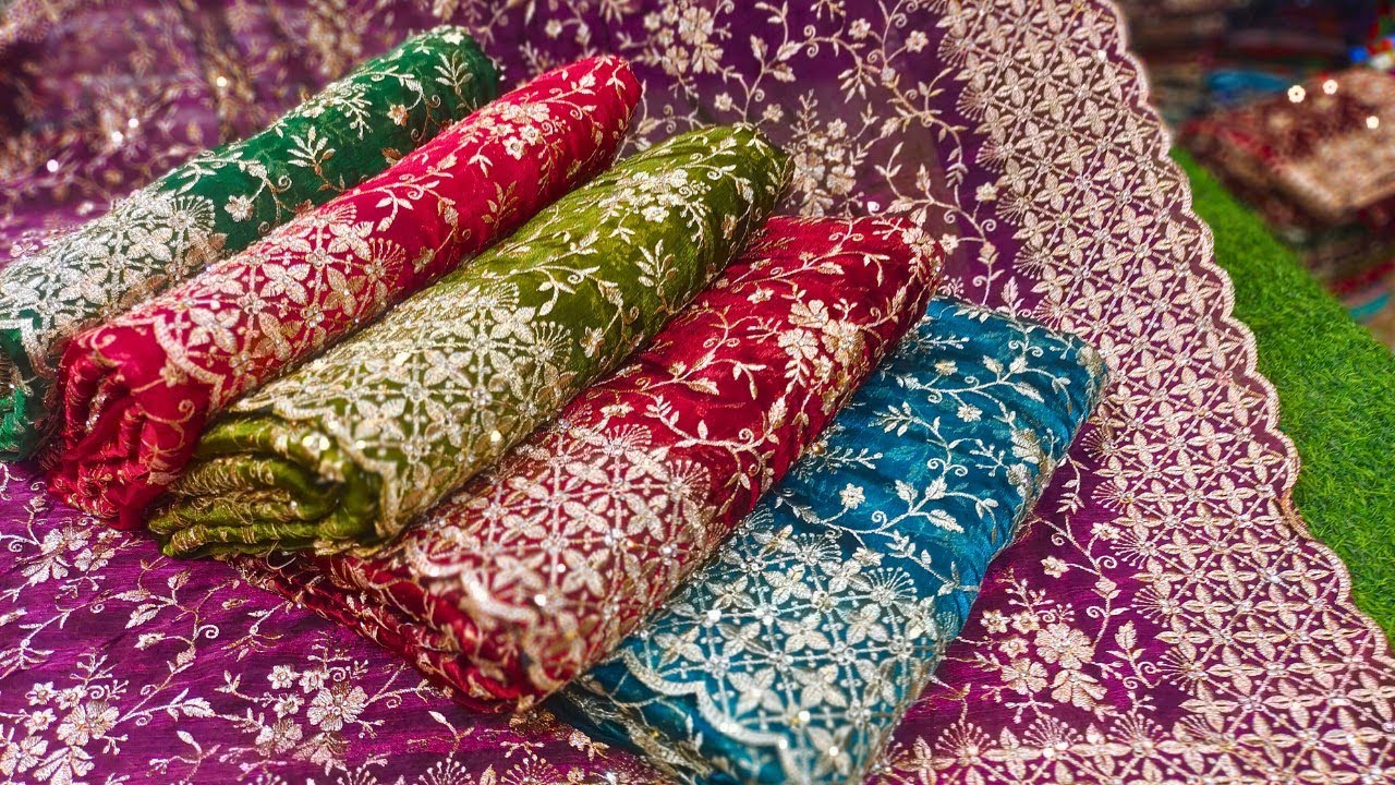 Wholesale Wedding Sarees Tissue Organza Jimmichu Fancy Sarees😍Charminar Shopping