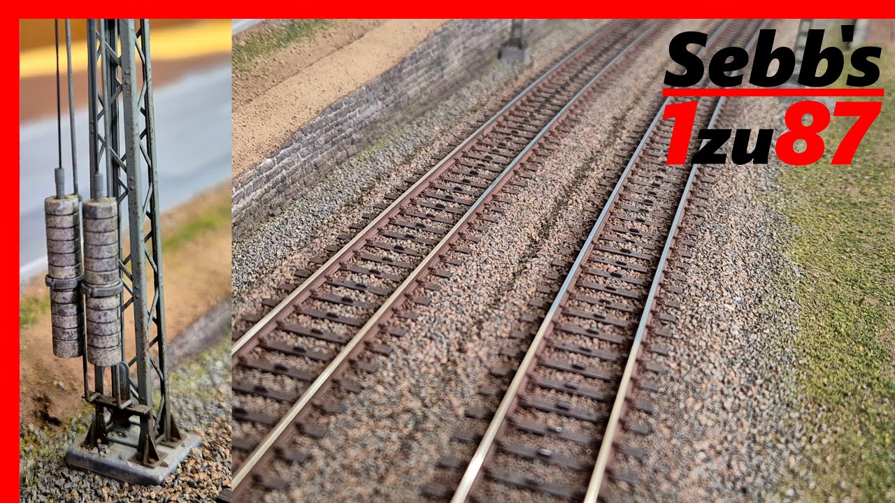 Gleise Schottern und Altern, Viessmann Oberleitungs-Masten und Asphalt... Anlagenupdate #6