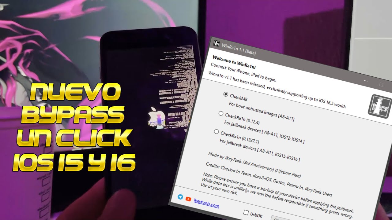 NUEVO BYPASS IOS 15-16 1 CLICK GRATIS CON UNLOCKTOOL EN WINDOWS|JAILBREAK IOS 15-16 WINRA1N
