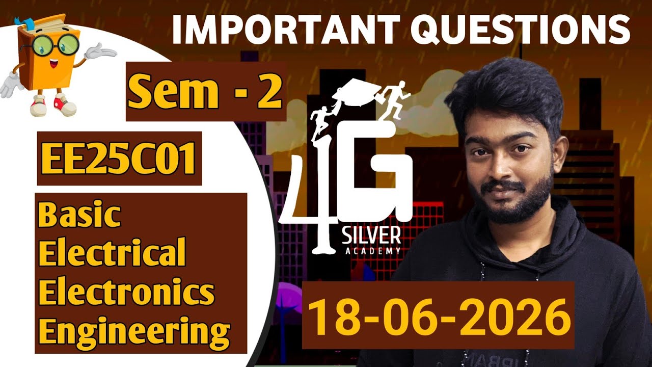 BEEE Important Questions | Basic Electrical and Electronics Engineering EE25C01 18/06/2026 Exam