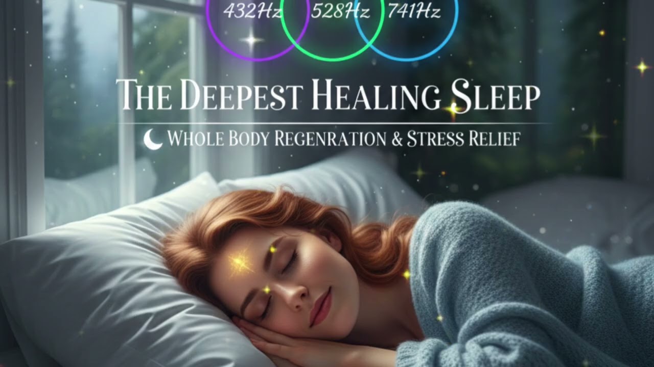 432Hz + 528Hz + 741Hz | The DEEPEST Healing Sleep 🌙 Whole Body Regeneration & Stress Relief 