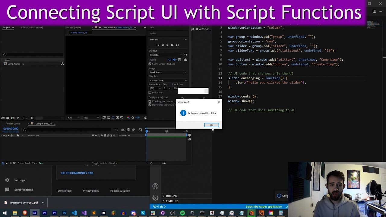 Adobe Scripting QuickTip - Connecting Script UI with Script Functions
