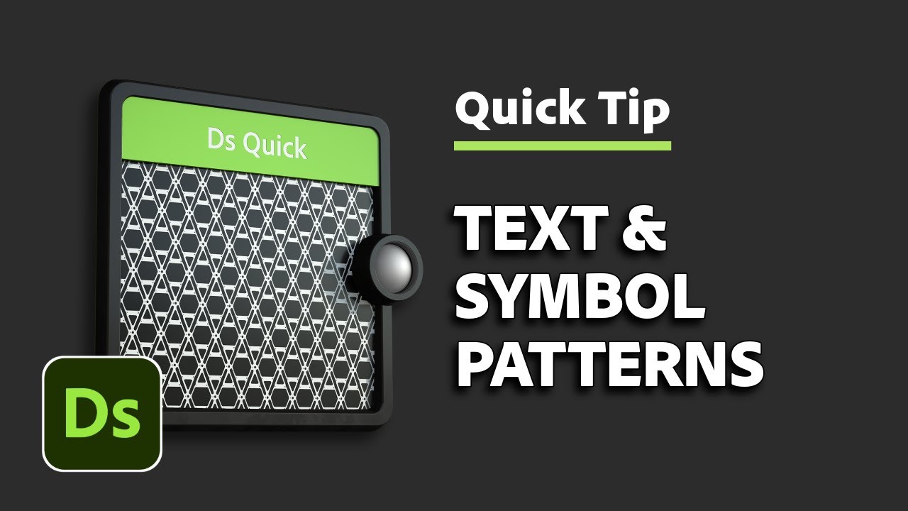 Text And Symbol Patterns | Designer Quick Tip #2 | Adobe Substance 3D