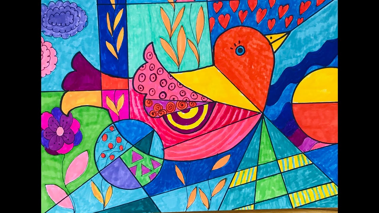 Art Tutorial: Cubist Drawing - Pablo Picasso - Grades 3-4