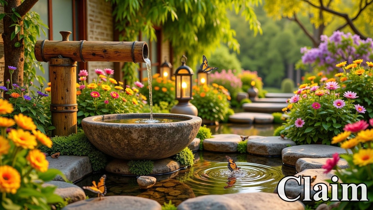 Peaceful Music for Inner Peace 🌿 Bamboo Water Fountain, Calm Anxiety & Stop Overthinking