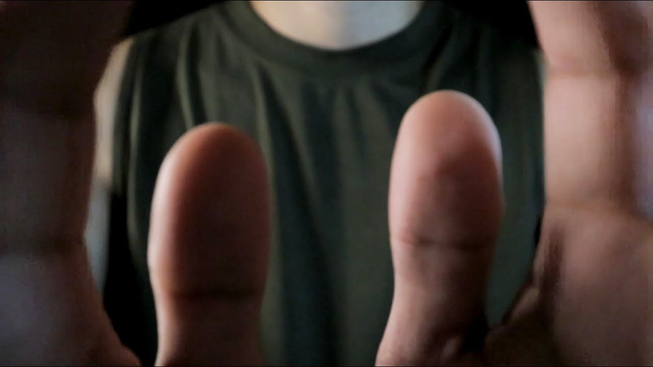 ASMR Hand movements & Face Touching/ Massage + Relaxing Rain sounds