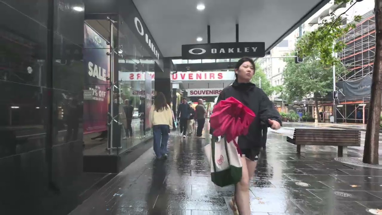 Birthday Walk part 1 - Rainy Day Queen Street Auckland New Zealand 4K HDR