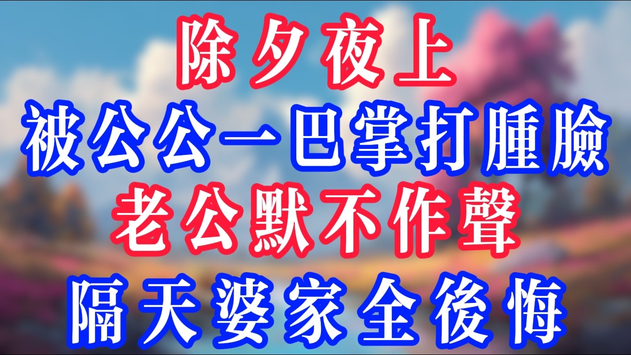 除夕夜，被公公一巴掌打腫了臉，老公卻默不作聲，隔天婆家全後悔！#老人社 #小說  #小說推文 #生活經驗 #情感故事 #退休生活 #子女孝順 #老人頻道  #自主養老 #幸福人生 #深夜淺讀