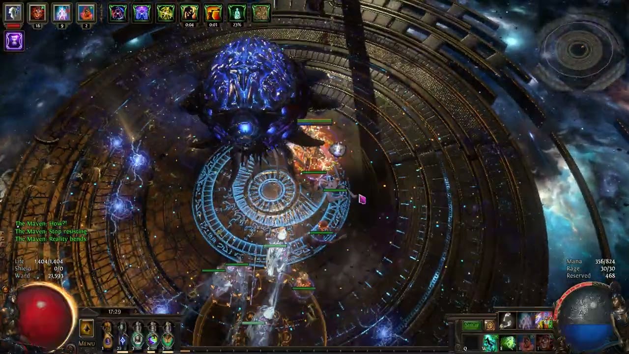 [PoE 3.28] Iron Flask Ward Loop + Static Strike of Gathering Lightning - vs Uber Maven