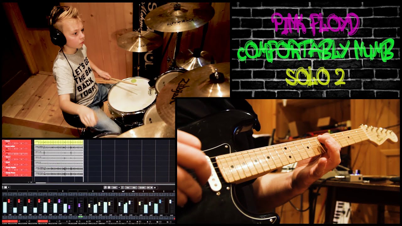 Pink Floyd - Comfortably numb - drum and guitar cover - solo 2