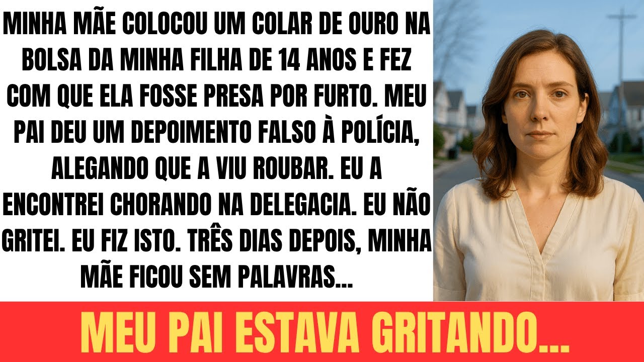 Minha mãe armou para que minha filha de 15 anos fosse presa por um roubo que não cometeu.