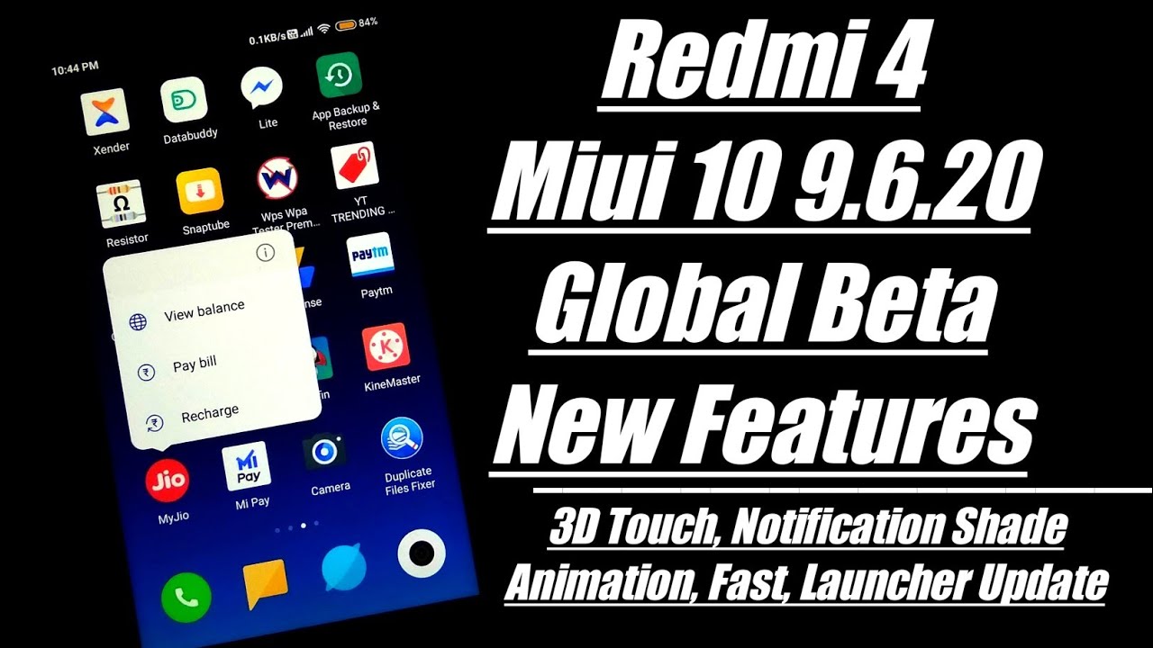 Miui 10 9.6.20 Redmi 4 || Redmi 4 3D Touch Miui 10 9.6.20 Update || Miui 10 9.6.20 New Features