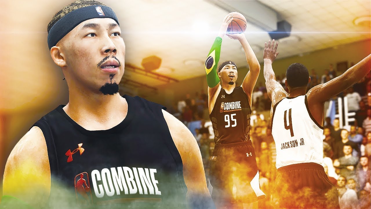 CREATING A STRETCH BIG DEMIGOD BUILD! DOMINATING THE DRAFT COMBINE! NBA Live 19 WITH LIVE 20 ROSTERS