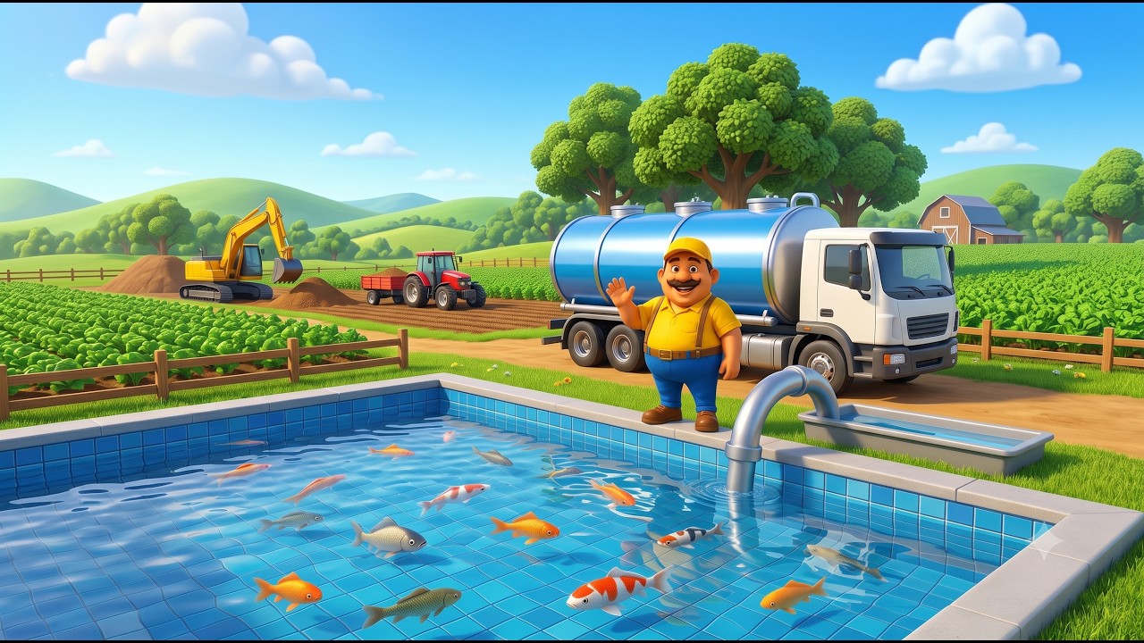 Old mcdonalds had a farm | Create Fish Farm | Cow Is Missing🐮| Kids Song
