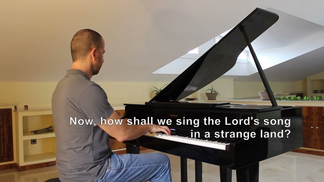 Rivers of Babylon - Boney M - Piano cover with lyrics on screen - Piano: Jesús Acebedo