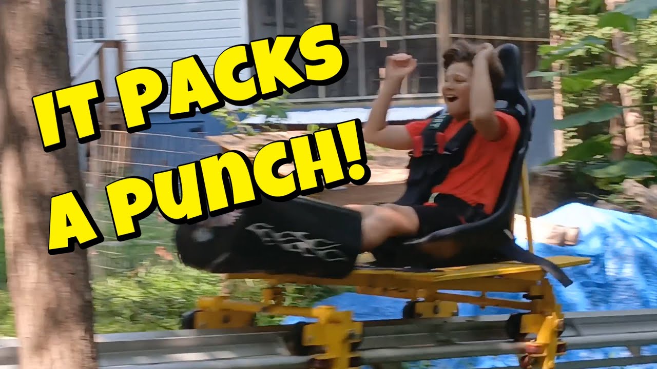 First Ride on Tilley's Terror! Backyard Launch Coaster Packs a Punch!