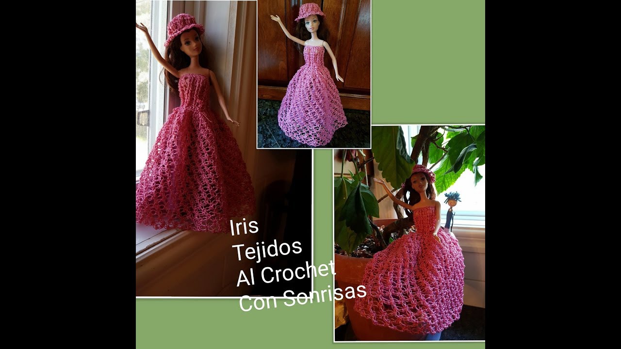 VESTIDO A CROCHET PARA BARBY PUNTO SALOMON DE MI CREACION