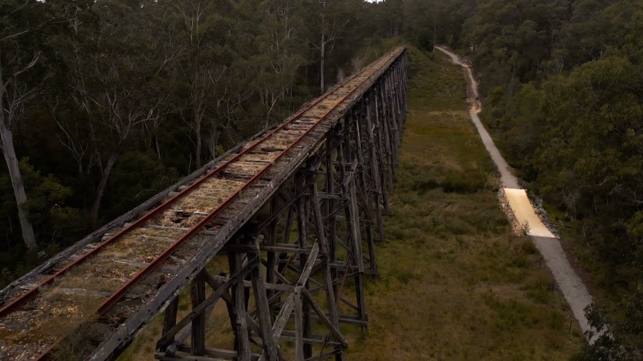 4K Drone - Stony Creek Trestle Bridge & Bruthen Deep Creek Old Trestle Bridge