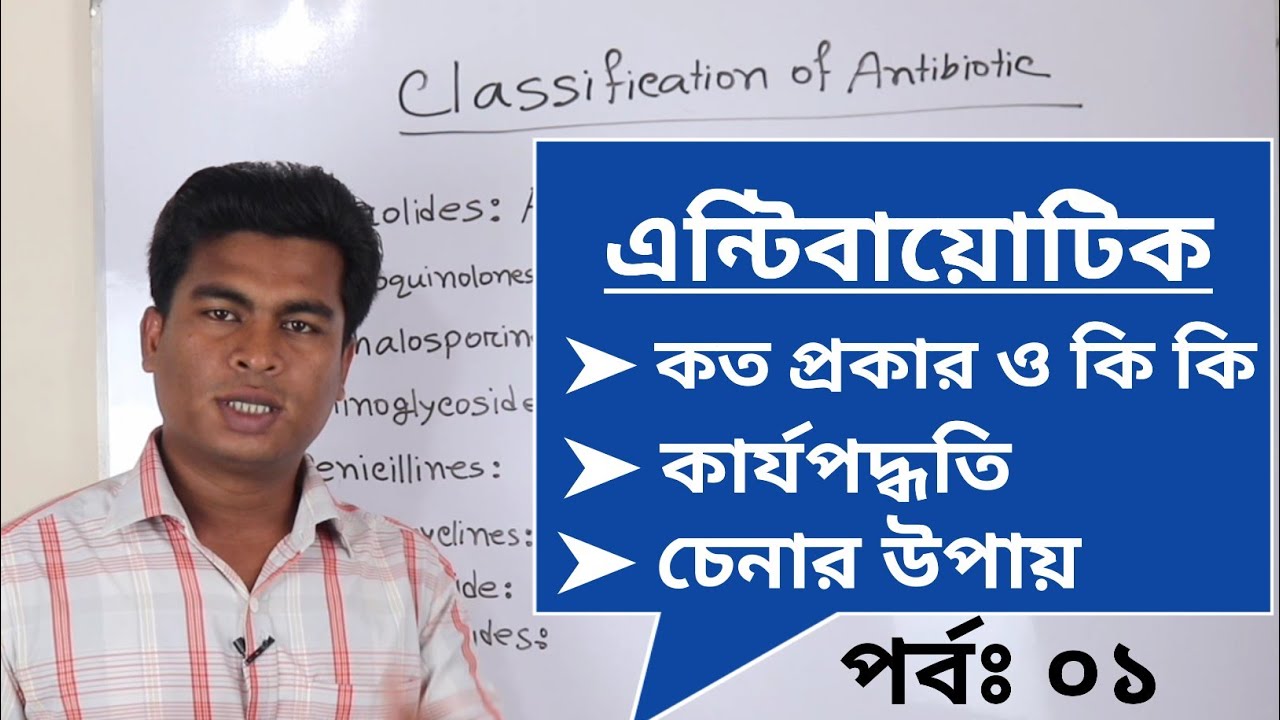 এন্টিবায়োটিক এর শ্রেণীবিভাগঃ পর্ব-০১ | এন্টিবায়োটিকের কার্যপদ্ধতি | এন্টিবায়োটিক চেনার উপায়