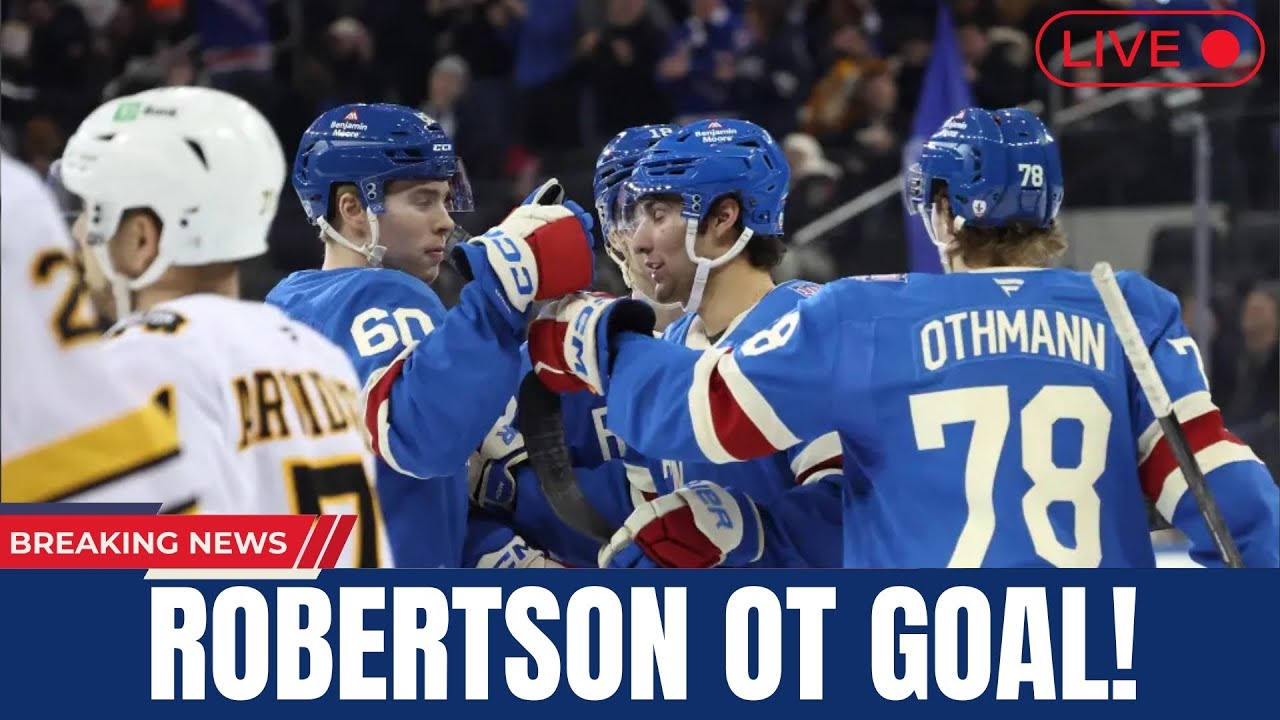 Matthew Robertson OT Goal! Rangers Stun Bruins in Epic Win🔴 LIVE BREAKING NEWS