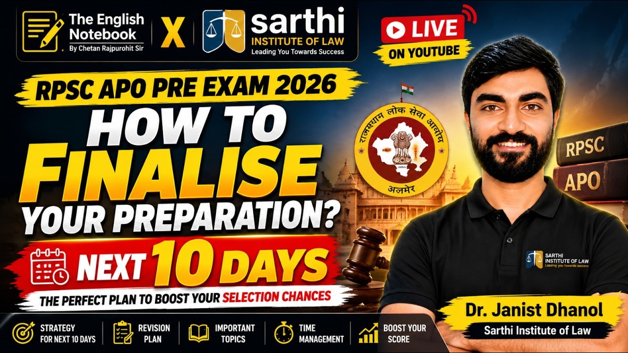 🚨 RPSC APO PRE EXAM 2026 | How to Finalise Your Preparation in the Next 10 Days?