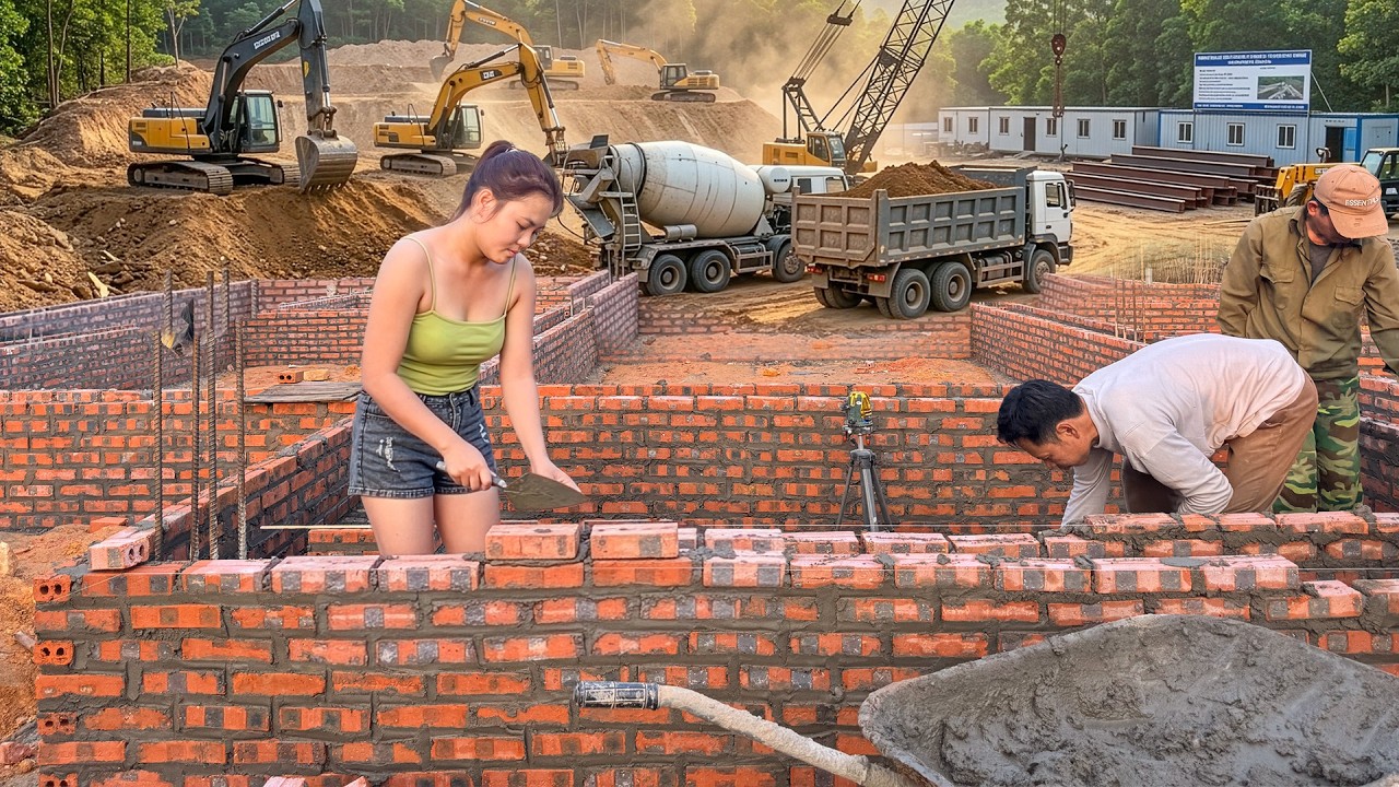 Building a Strong Foundation – Young Girl & Builder Step-by-Step Create a New Home