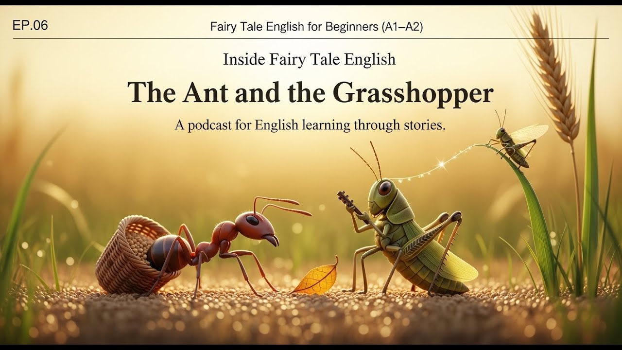 EP.06 The Ant and the Grasshopper | Learn English Through Fairy Tales (A1-A2)