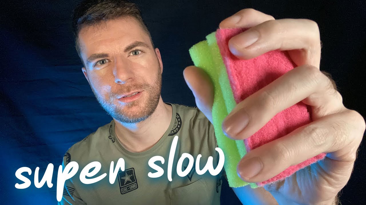 SUPER SLOW TRIGGERS - spugna, tapping, brushing, crinkle sounds.. | ASMR BINAURALE Ita