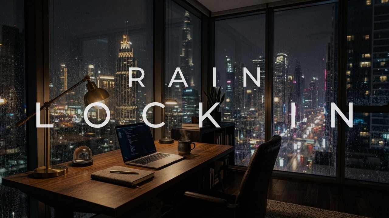 Rain + City Office Ambience 🌧️💻 | Productivity Boost • Study - Work & Relax
