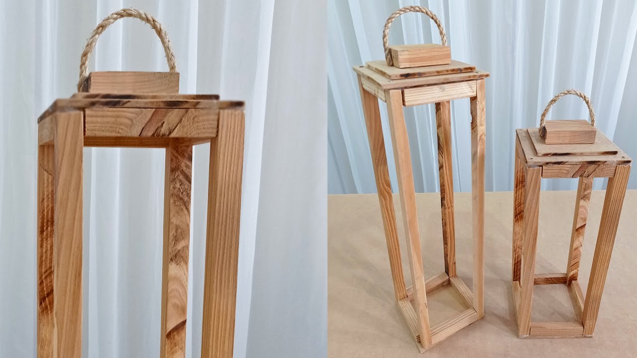 Como Fazer Luminária Lanterna Gaiola Decorativa de Madeira Diy Decoração Festa