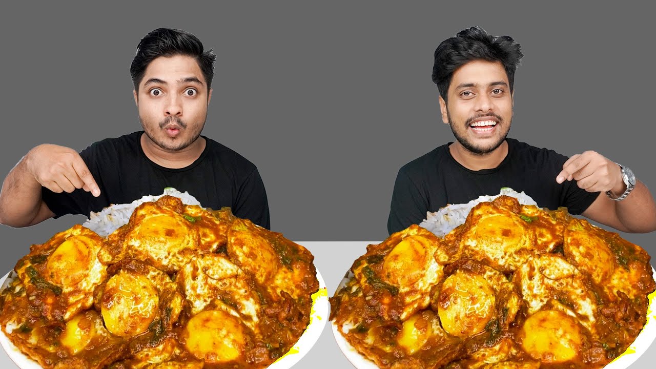 SPICY SUNNY SIDE UP EGG CURRY 🔥WITH RICE AND GREEN CHILLI EATING CHALLENGE | BIG BITES | Eating Show