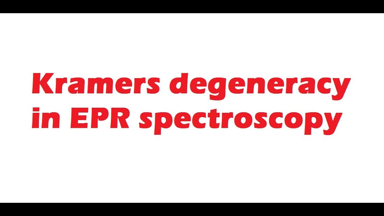 Kramers degeneracy in EPR spectroscopy