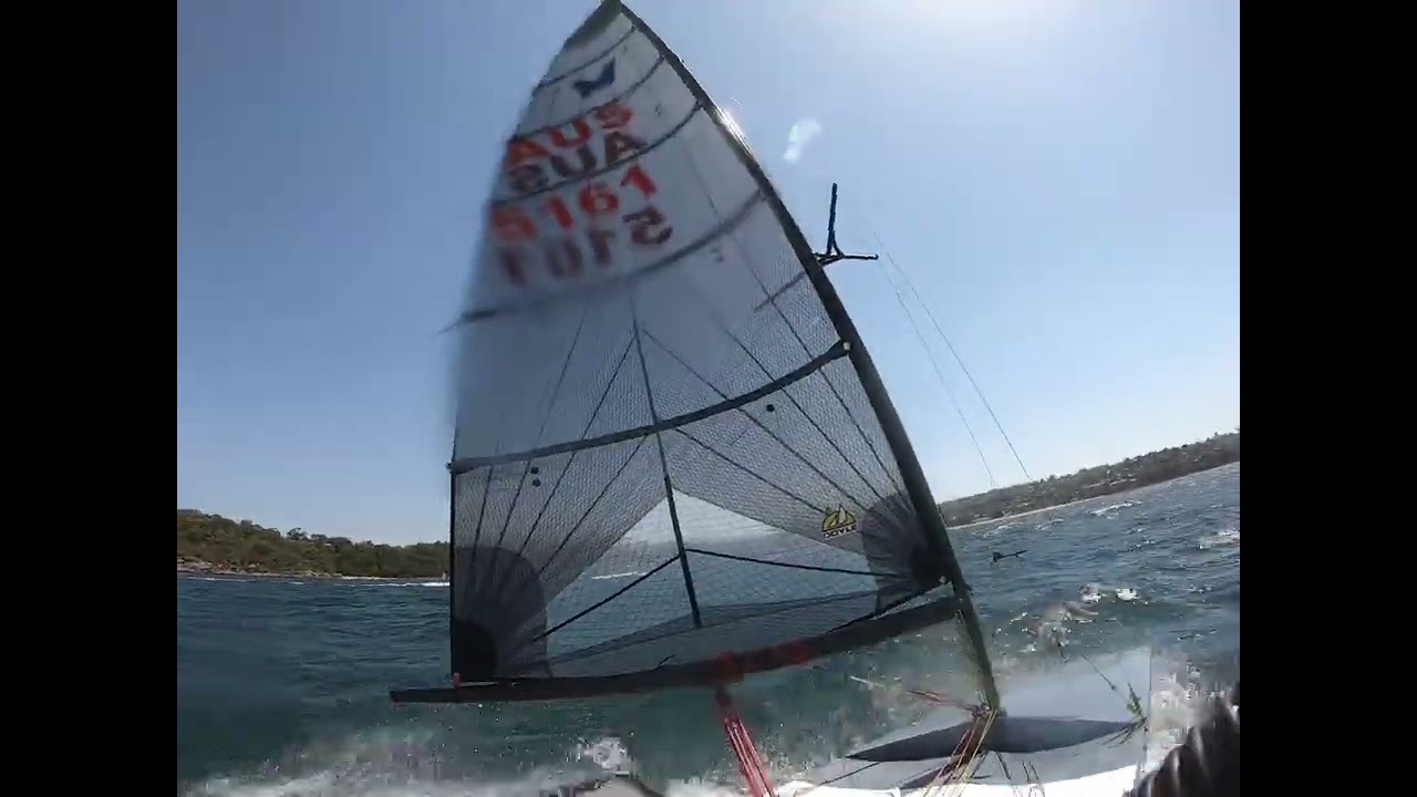 Scow Moth Sailing Balmoral SC 18 knot noreaster  31 January 2026 downwind on Horace