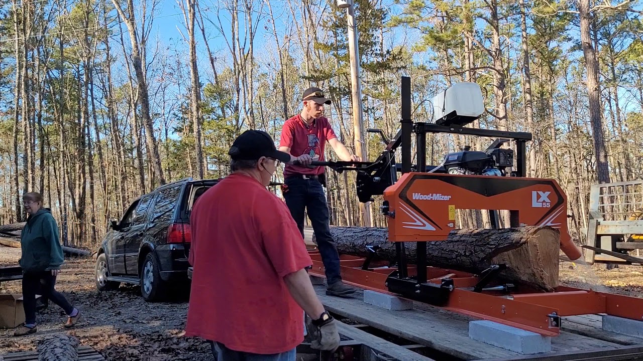 Running LX55 Woodmizer sawmill for first time!
