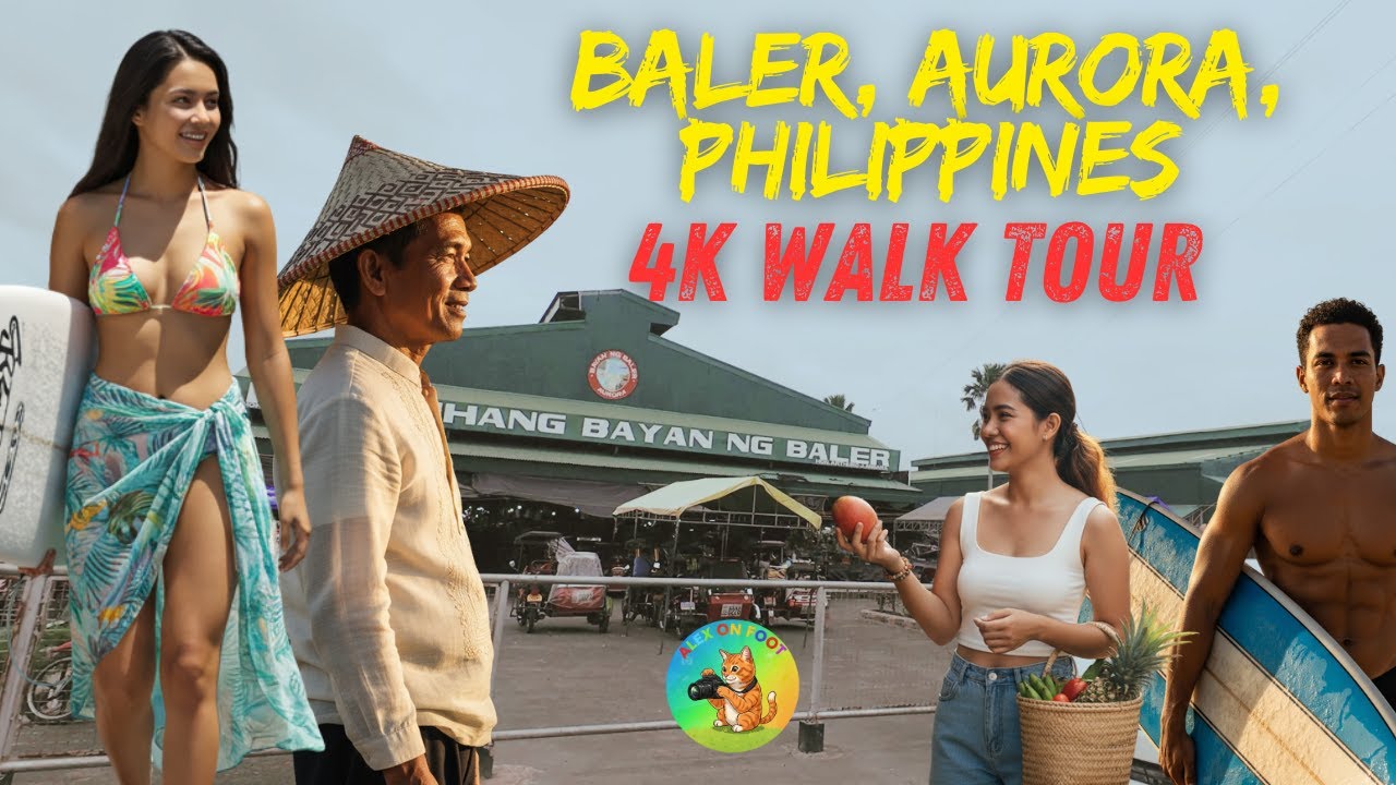 Relaxing Baler Walking Tour | From Homes & Market to Sabang Beach | Alex on Foot 4k Walk Tour