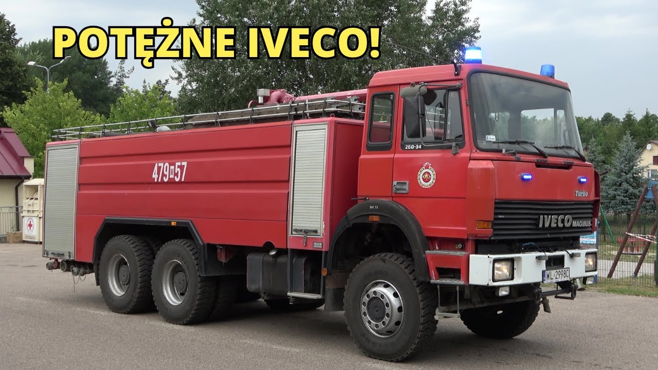 Wyjazd Alarmowy POTĘŻNEGO GCBA Iveco Magirus 260-34 i średniego Stara 244 z OSP Kałuszyn!