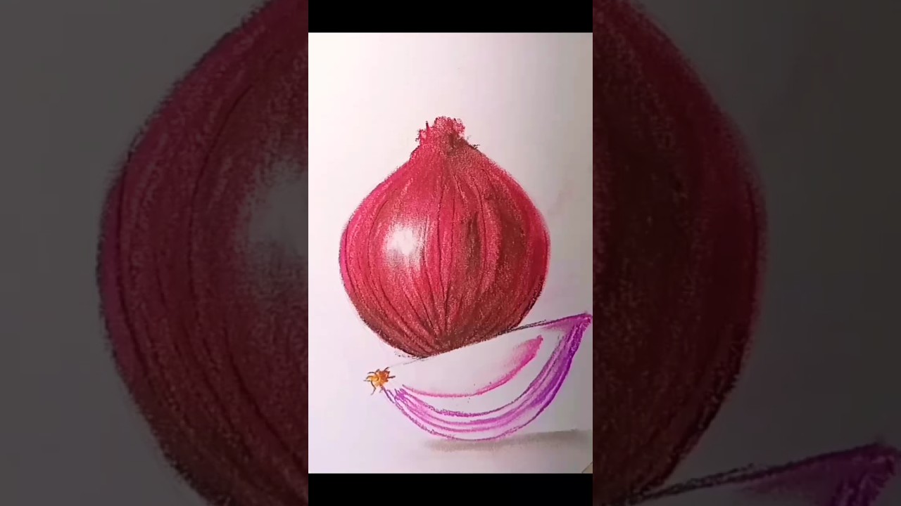 Realistic Onion drawing #shorts #drawing #onion #realistic #ytshorts