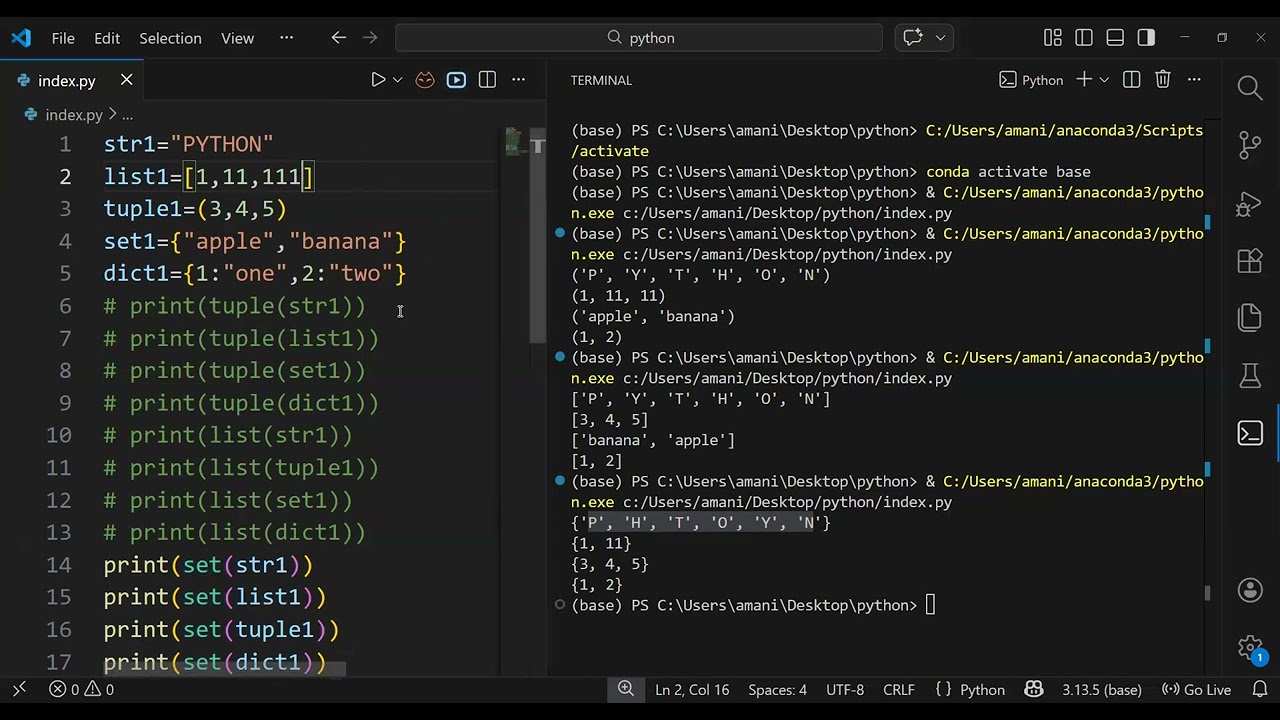 شرح تحويل انواع البيانات Data type conversion في PYTHON