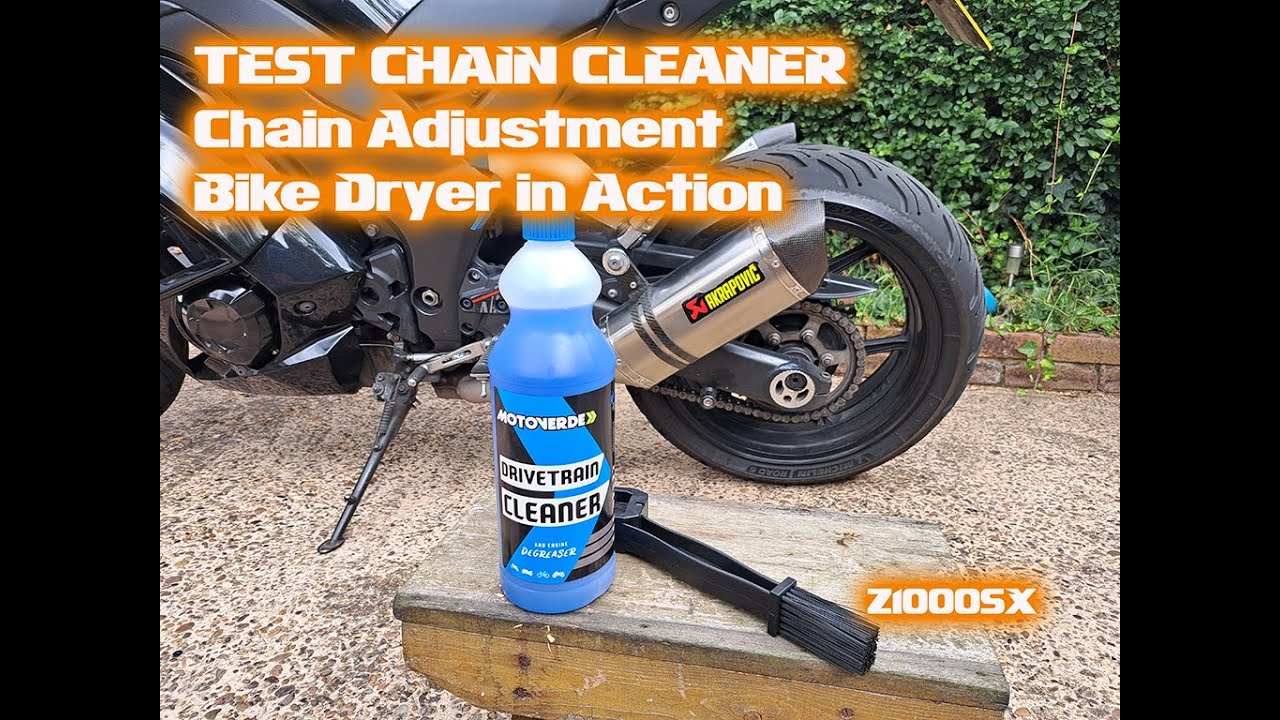 Chain Cleaner Review - Z1000SX Chain Adjust - Bike Dryer in Action 4K