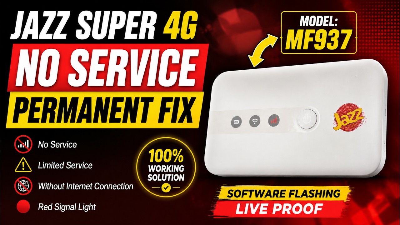 MF937 Jazz LTE  Device Red Light Signal Issue Fix @Limited Service Fix #jazzMf937-No-Service fix