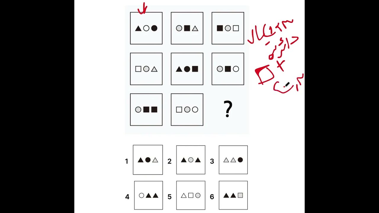 حل أحدث مسألة من أشكال IQ  بطريقة سهل وبسيطة - وردت بالفعل في الاختبارات- لجميع المسابقات والوظائف