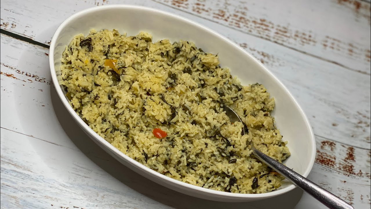 How to make Jamaican Callaloo Rice|Spinach Rice